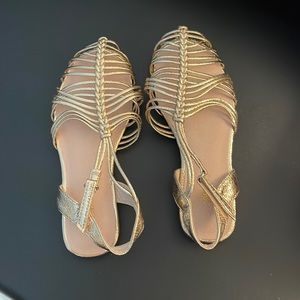 Zara girls gold sandals new